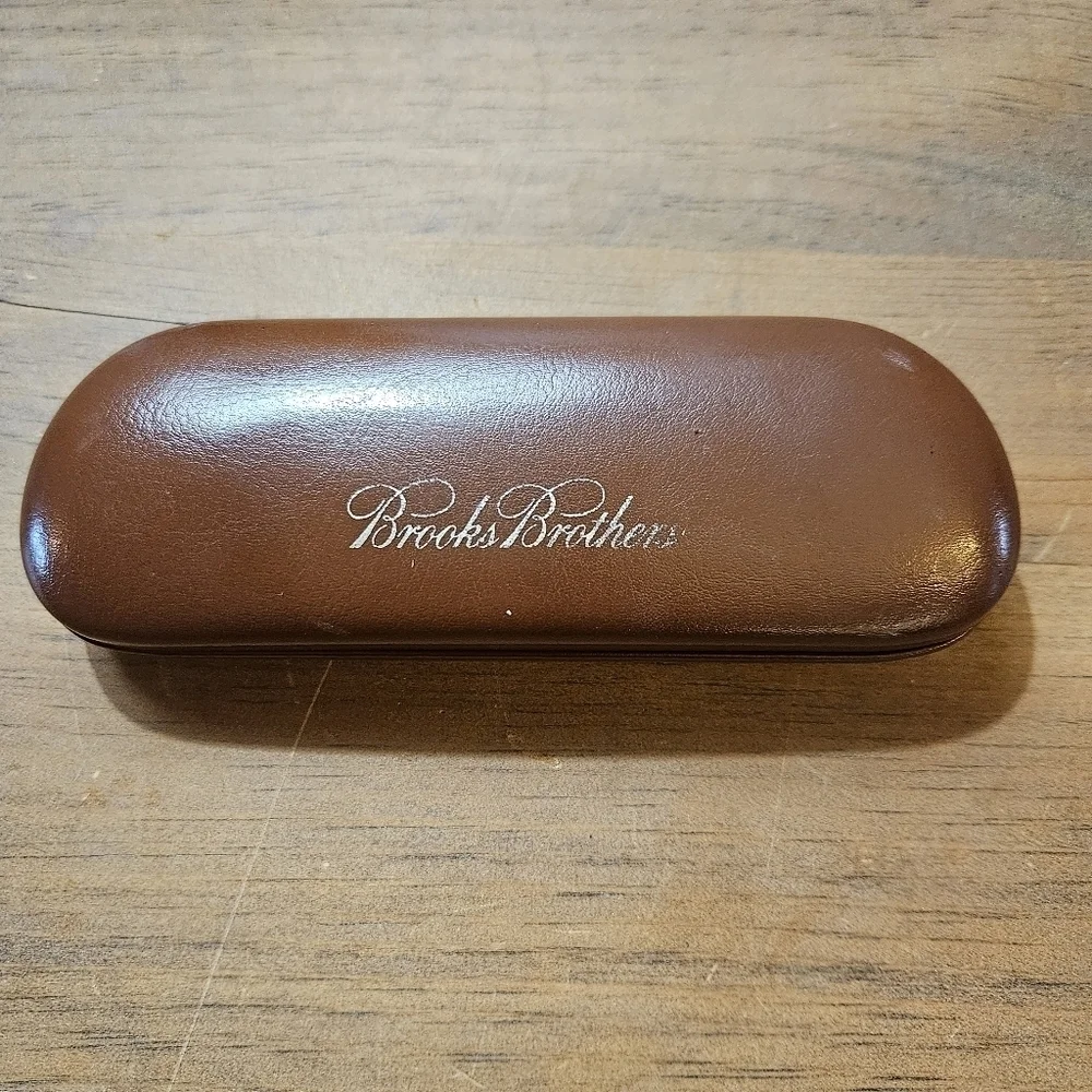 Brooks Brothers Hard Shelled Felt Lined Glasses Case Brown CASE ONLY